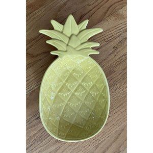 Linea Home Earthenware Serving Dish Oval Bowl Pineapple Hawaii Yellow READ